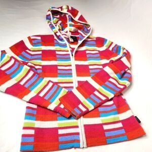 Obermeyer Women's Size Small Striped Hooded Sweater